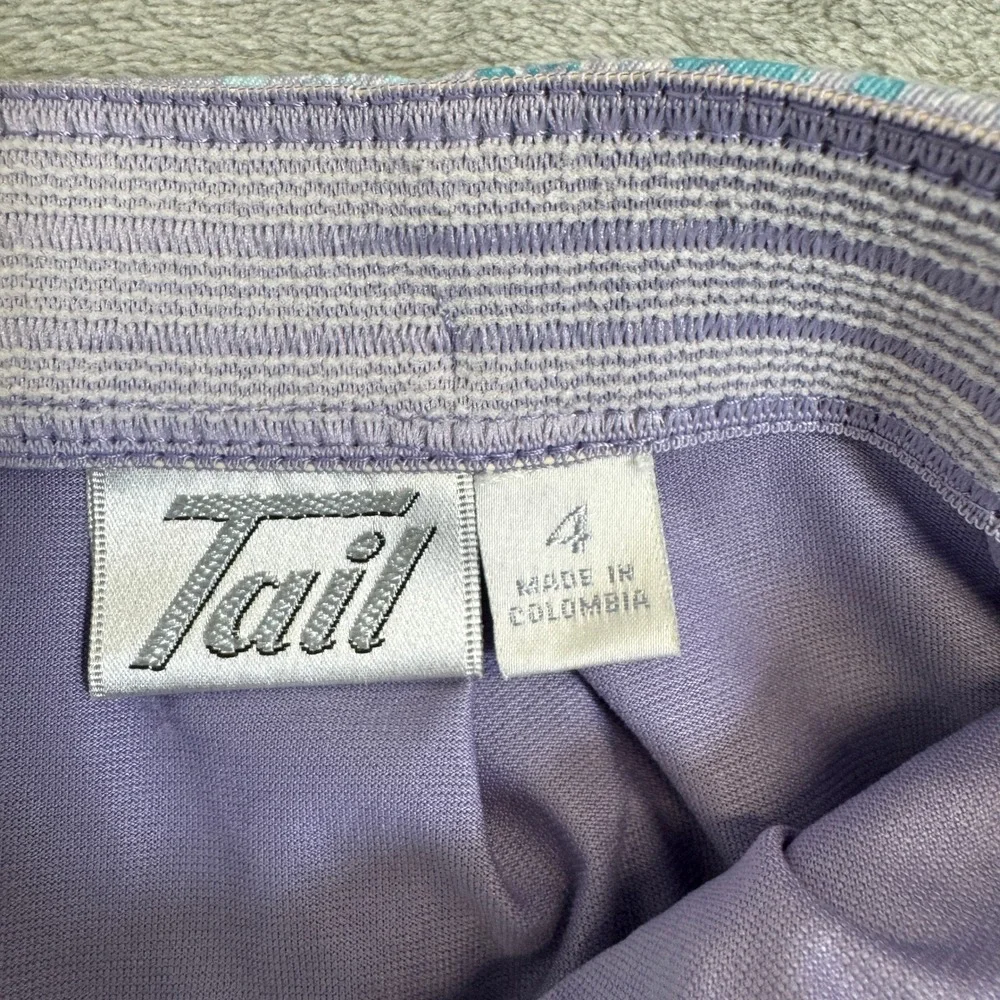 Tail Activewear Golf Skort Size 4 Purple Teal Paisley Athletic Skirt Zipper